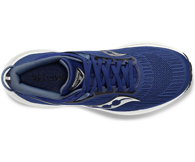 Top view of the Men's Saucony Triumph 21 in the color Indigo/Black