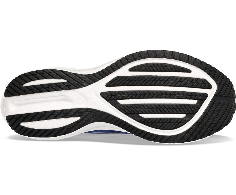 Bottom (outer sole) view of the Men's Saucony Triumph 21 in the color Indigo/Black
