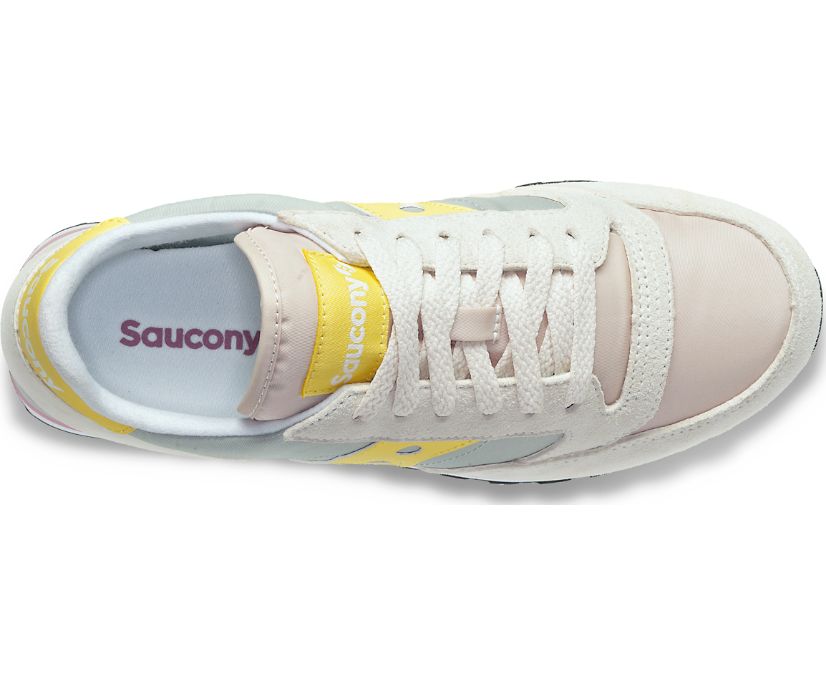 Top view of the Women's Jazz Triple by Saucony in Gray/Yellow