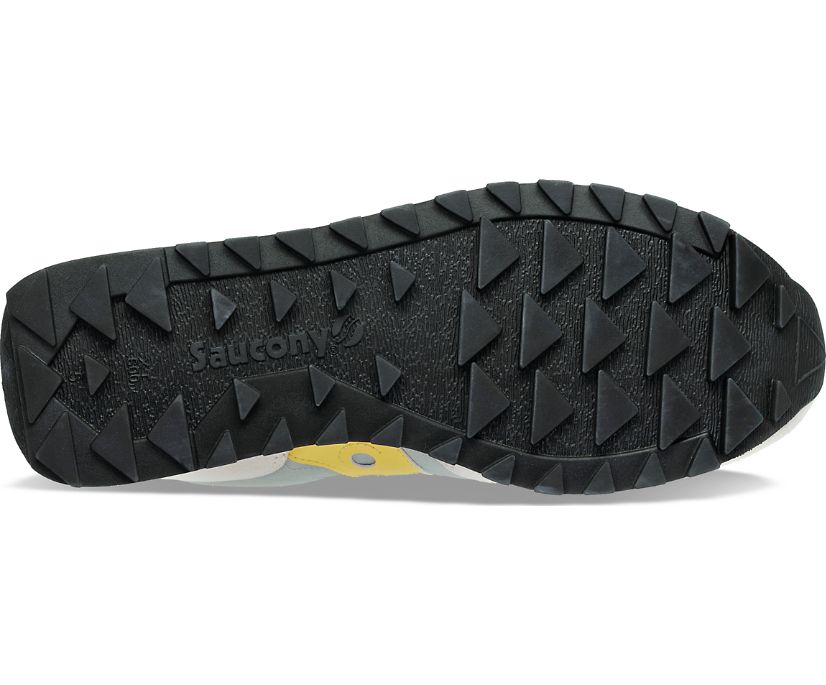 Bottom (outer sole) view of the Women's Jazz Triple by Saucony in Gray/Yellow