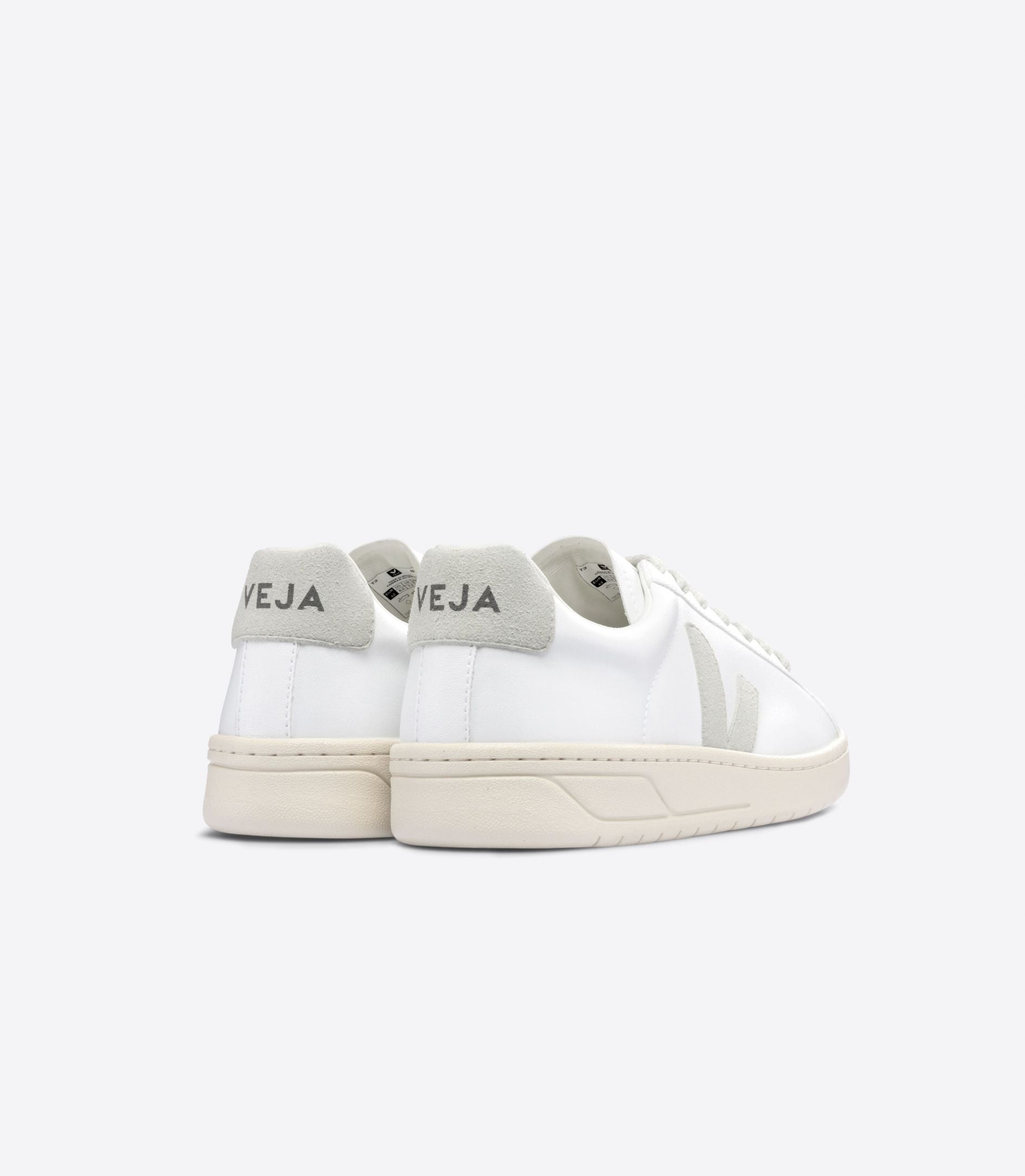 Back angle view of the Women's Urca by VEJA in the color White/Natural