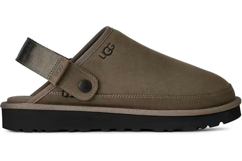 Men's deep green clog slipper