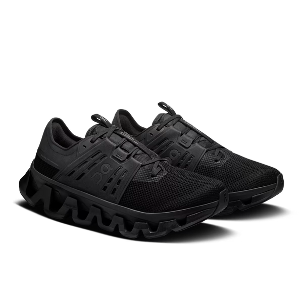 All black training shoe on a white background