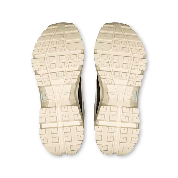 White sole of a shoe with tread pattern on a transparent background
