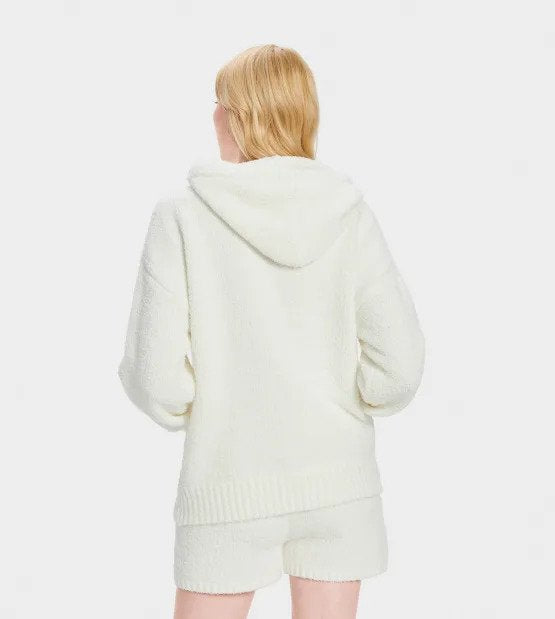 Back view of Asla hoody in cream