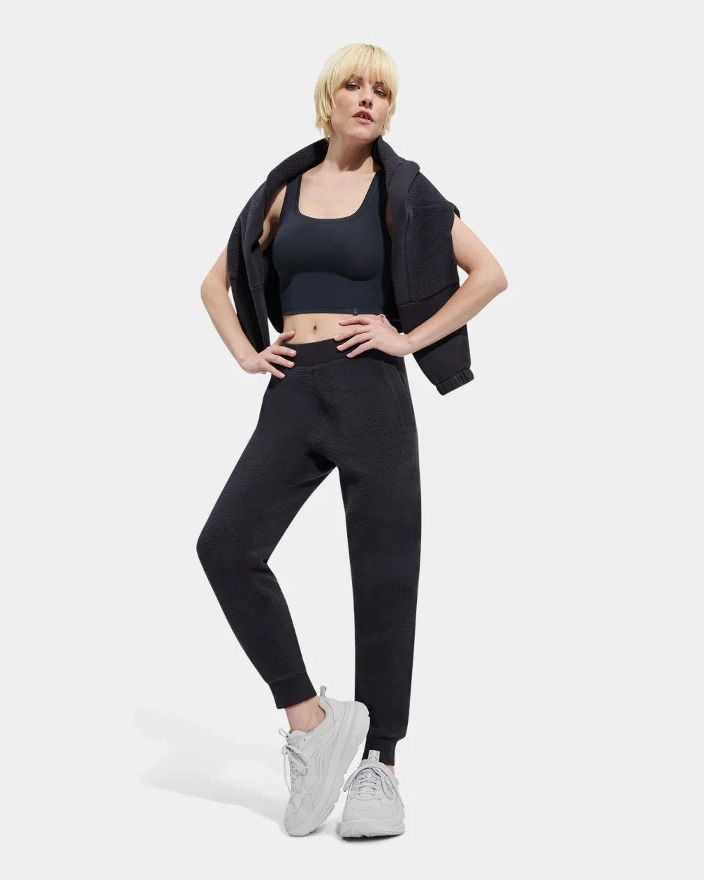 Front view of womens fleece jogger