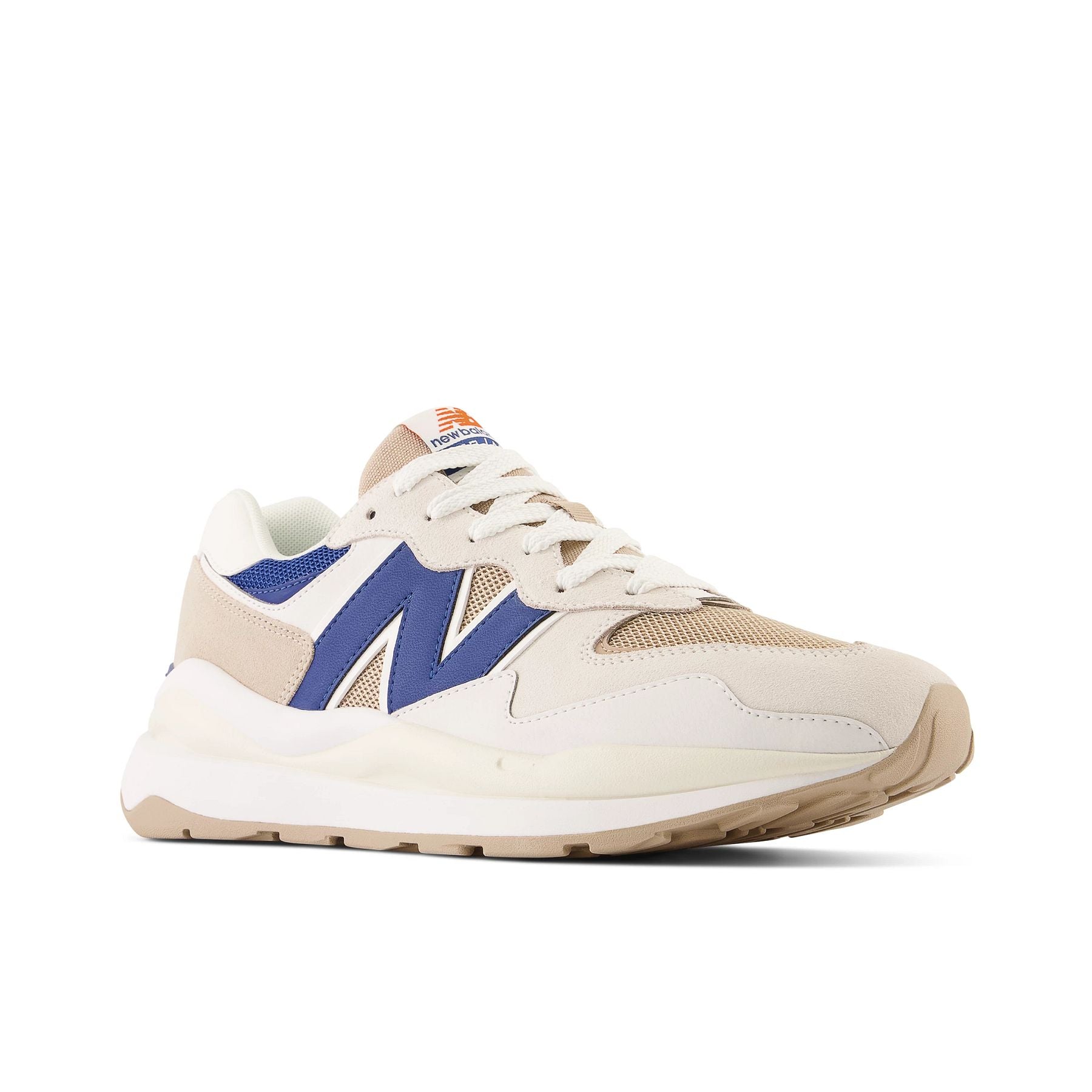Front angle view of the Men's New Balance lifestyle 5740 shoe in the color Sea Salt