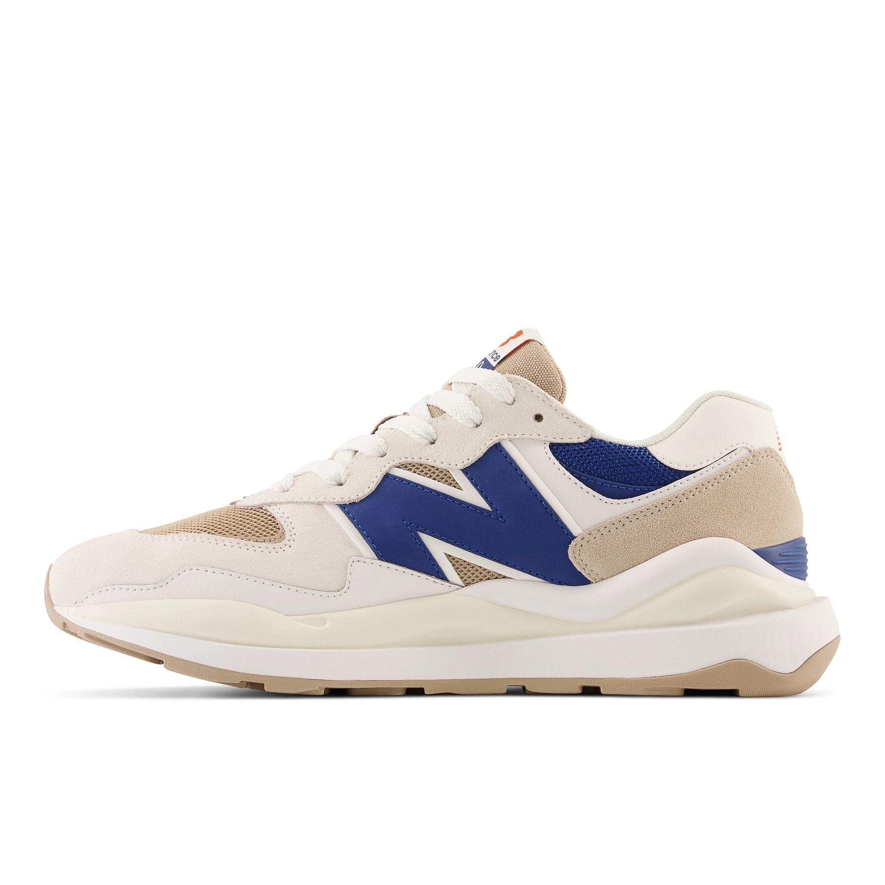 Medial view of the Men's New Balance lifestyle 5740 shoe in the color Sea Salt