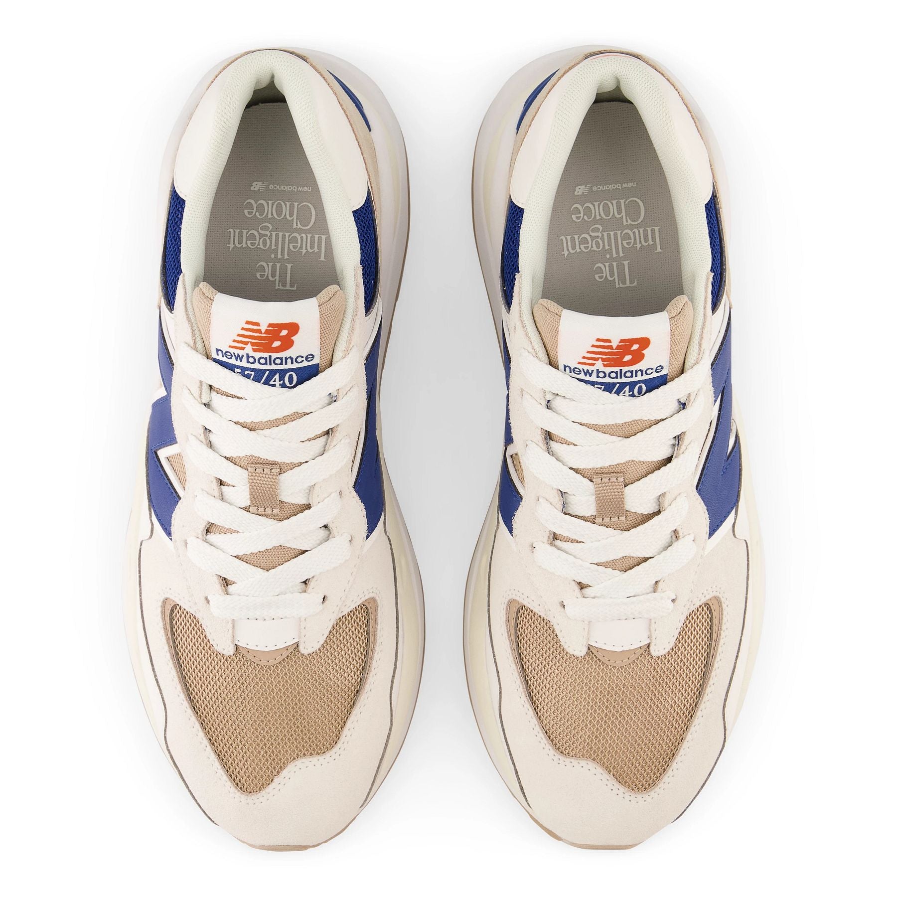 Top view of the Men's New Balance lifestyle 5740 shoe in the color Sea Salt