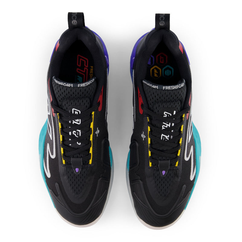 These New Balance Tennis shoes have a splayed out midsole that can be seen from above that helps to provide stability while playing tennis