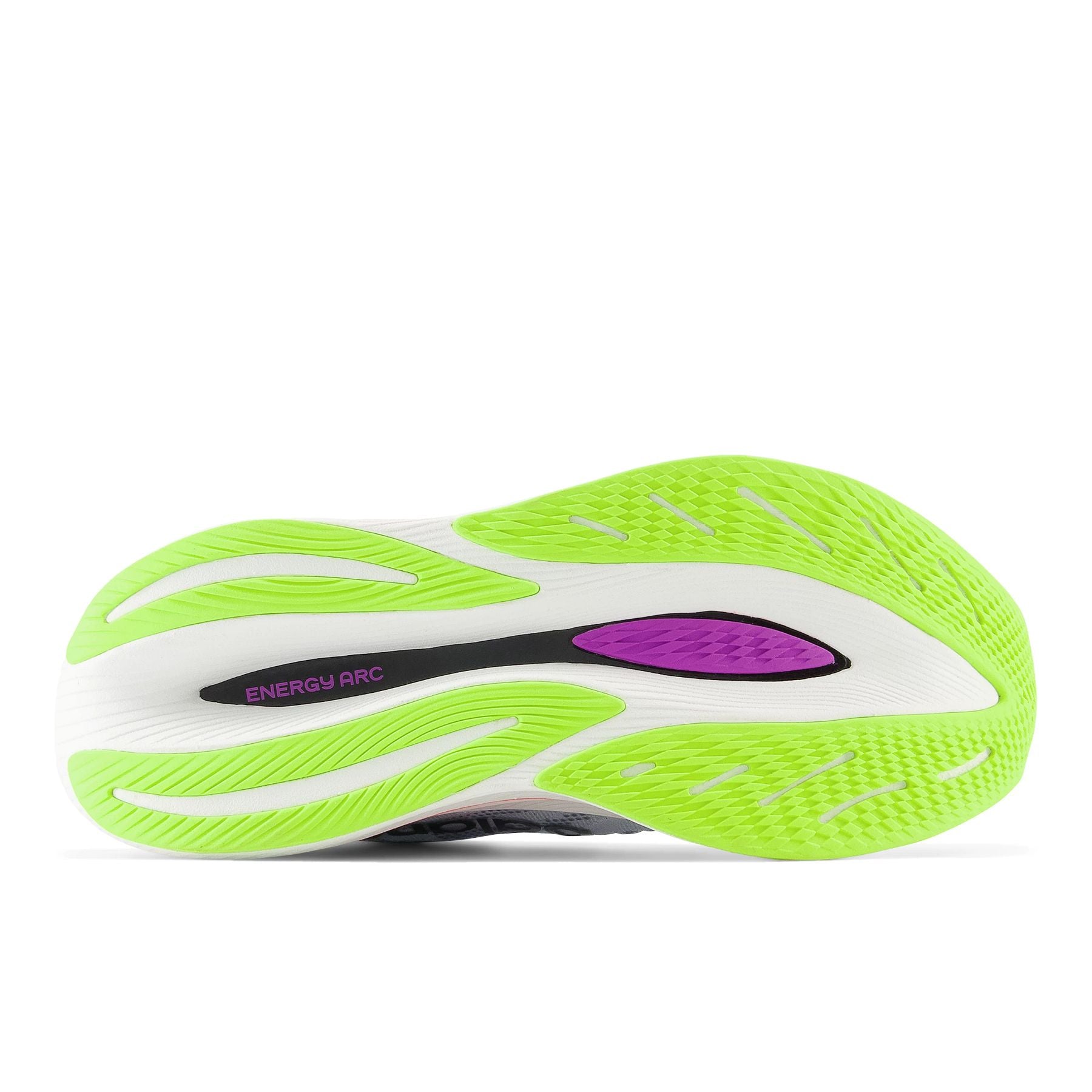 Bottom (outer sole) view of the Men's Fuel Cell SuperComp Trainer V2 in the color Ice Blue/Neon Dragonfly