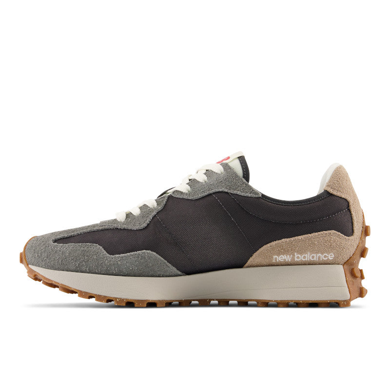 Medial view of the Men's 327 New Balance shoe in Harbor Grey
