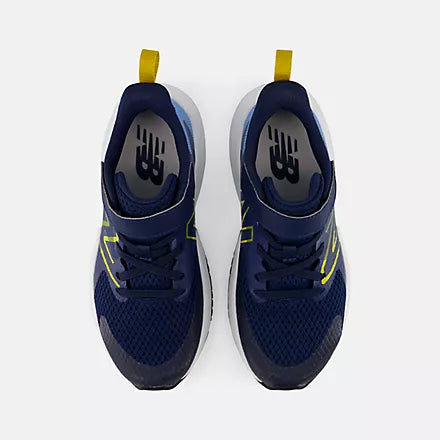 Navy blue and white shoe on a white background