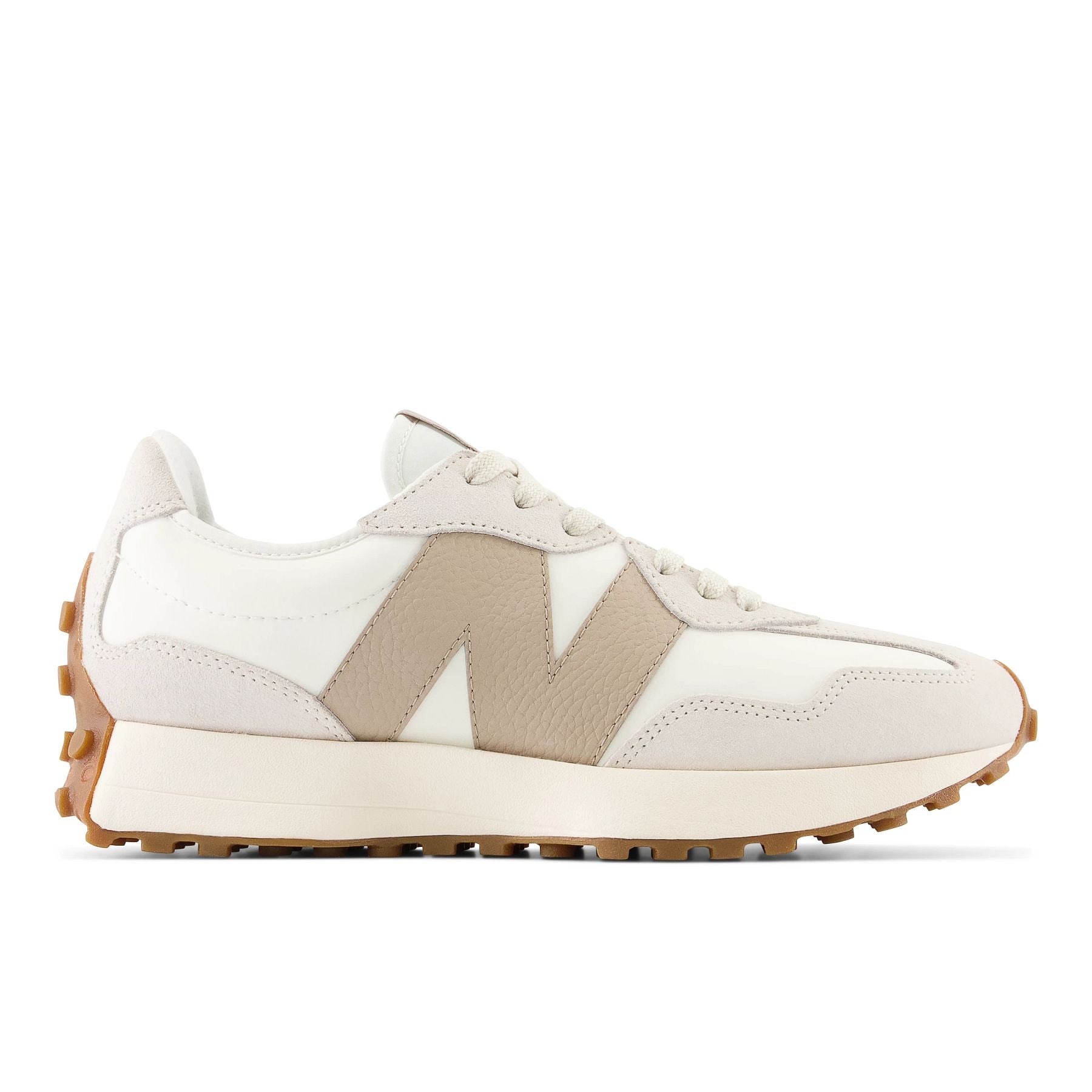 Lateral view of the Men's 327 in Moonbeam/Driftwood
