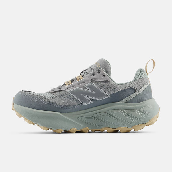 Gray and green sneaker on a white background