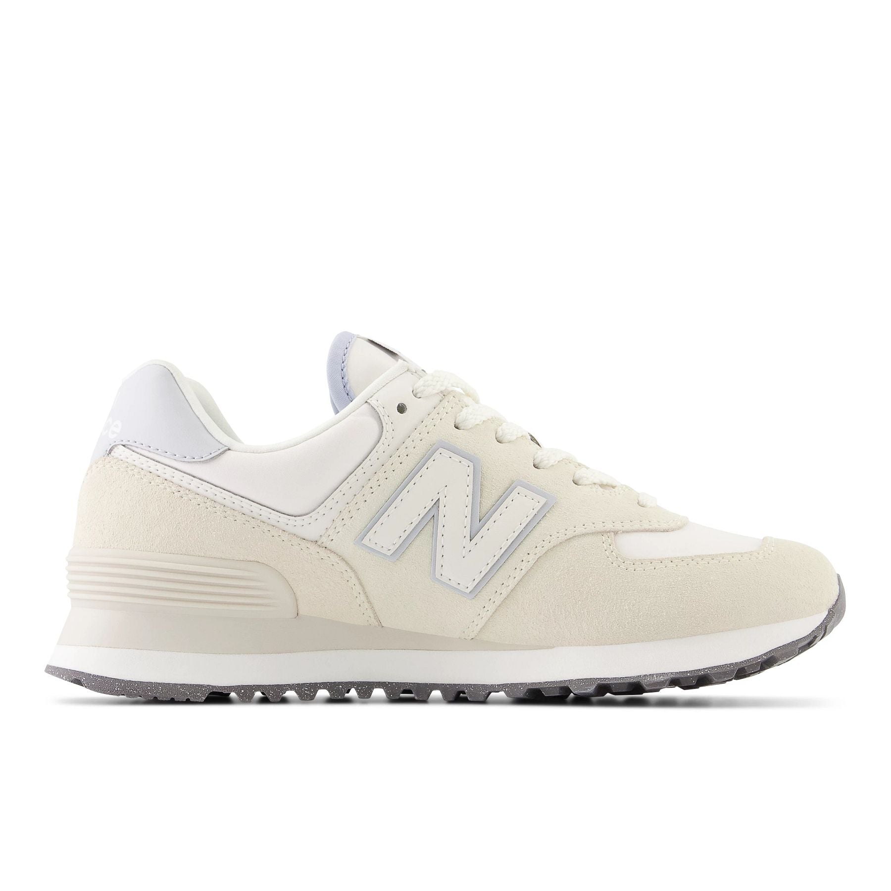 Lateral view of the Women's 574 in Angora/Granite
