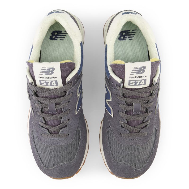 The top down view of this women's 574 shows am upper silhouette that will be very comfortable to wear