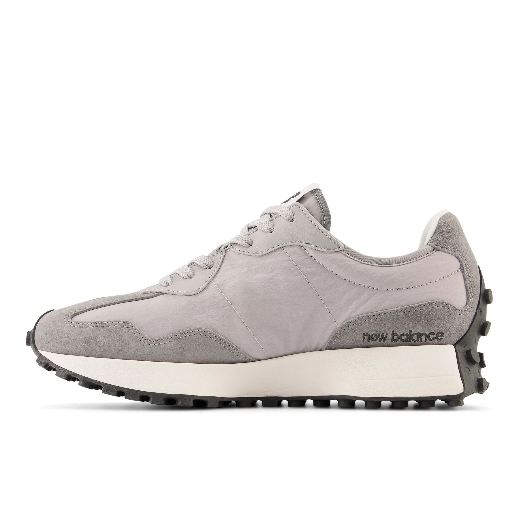 Medial view of the Women's 327 in Grey/Rain