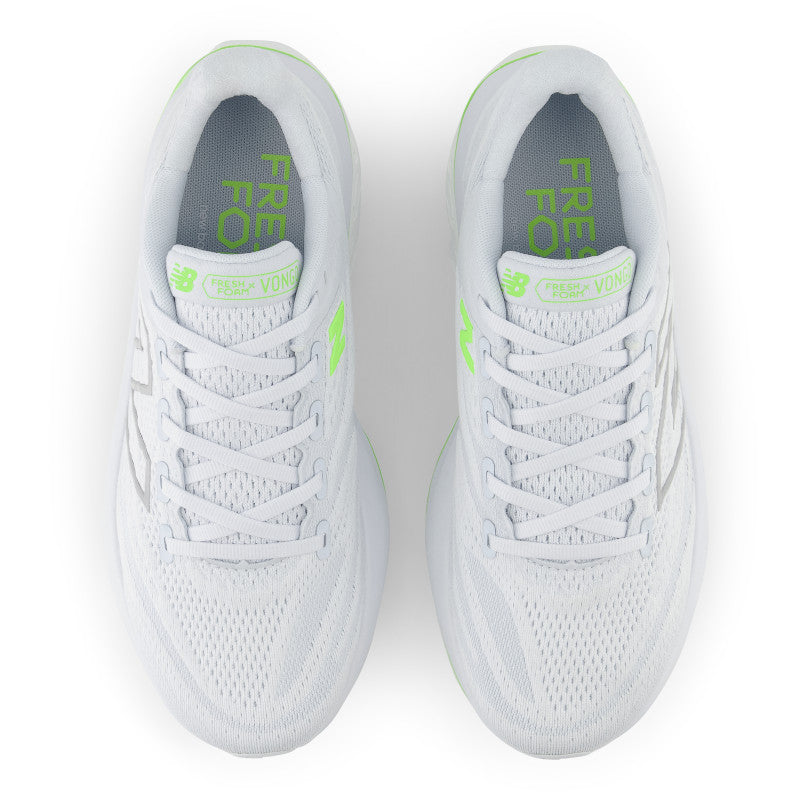 Looking from the top down of the VOnog V6 the laces are the same color of the rest of the shoe which is hite