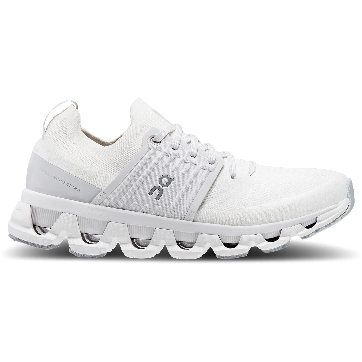 Lateral view of the Women's Cloudswift 3 by ON in all white