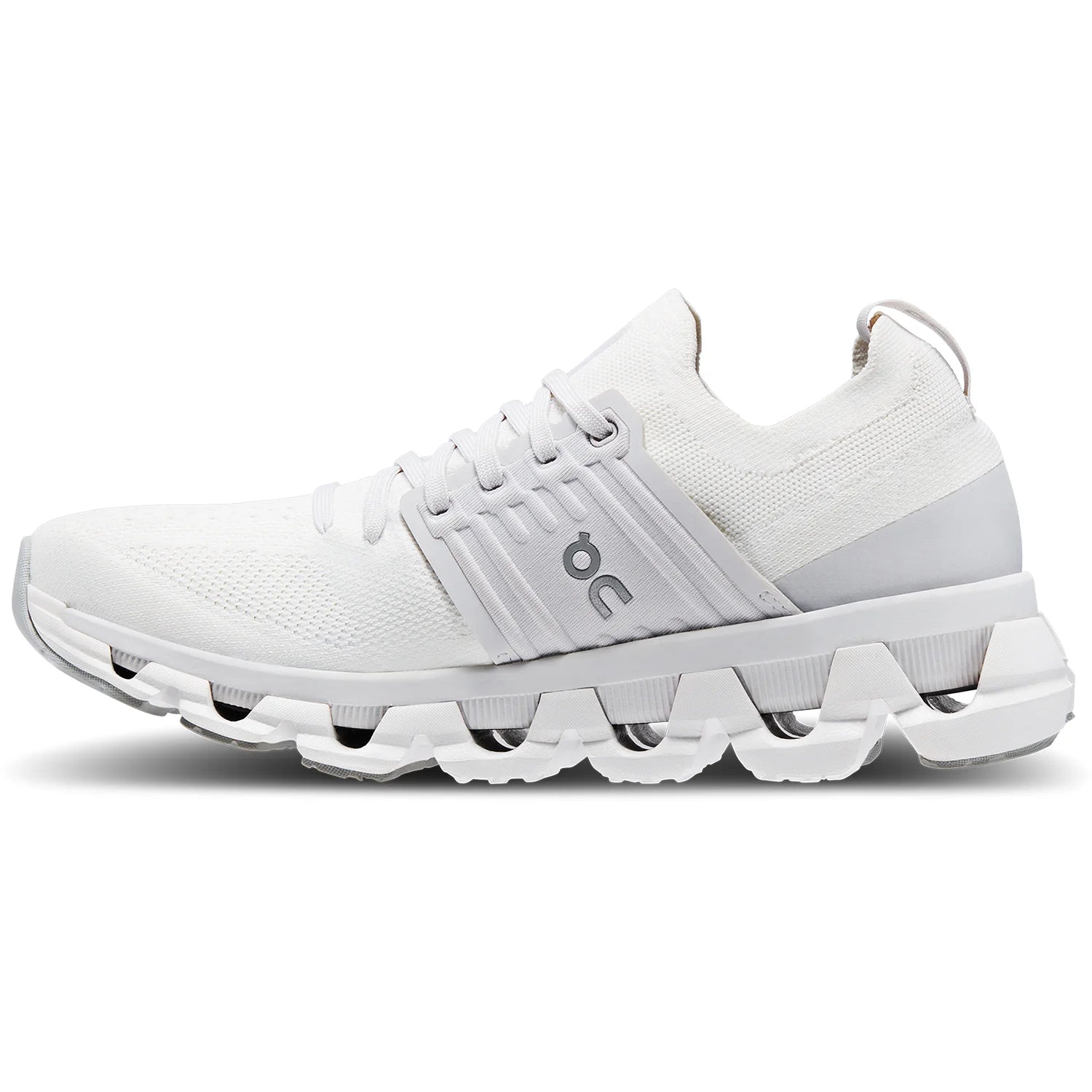 Medial view of the Women's Cloudswift 3 by ON in all white