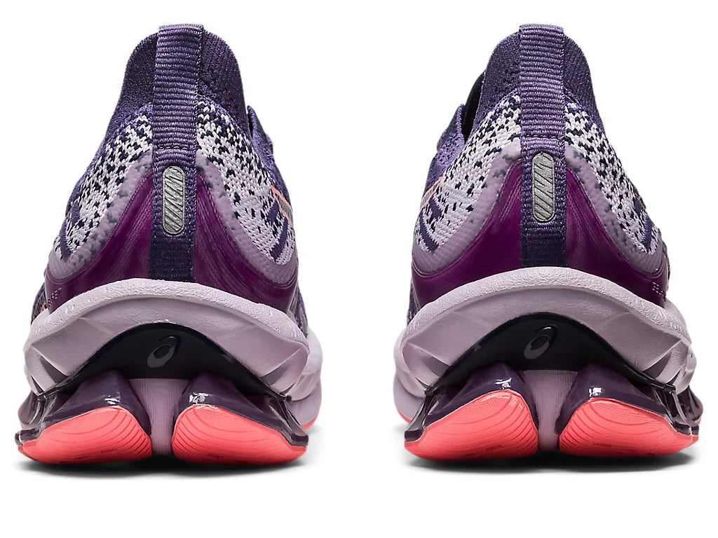 Back view of the Women's Kinsei Blast by ASIC in the color Dusty Purple/Papaya