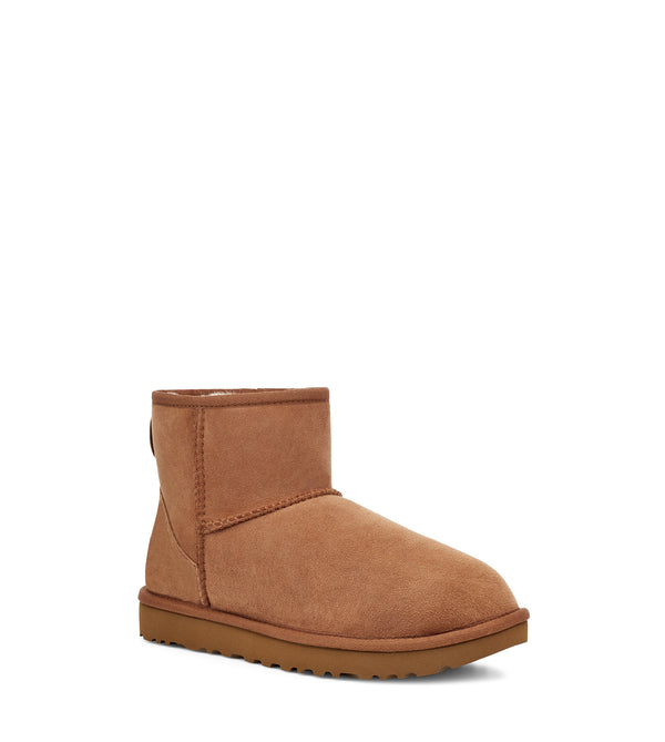 This Classic Mini II boot has a tan suede upper and a tan midsole.