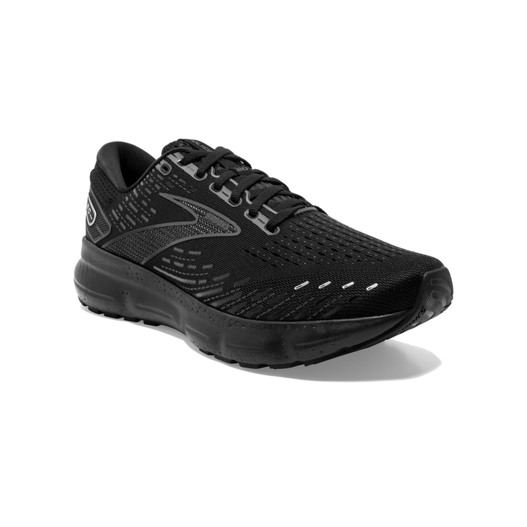 Front angle view of the Men's Glycerin 20 in Black/Black/Ebony