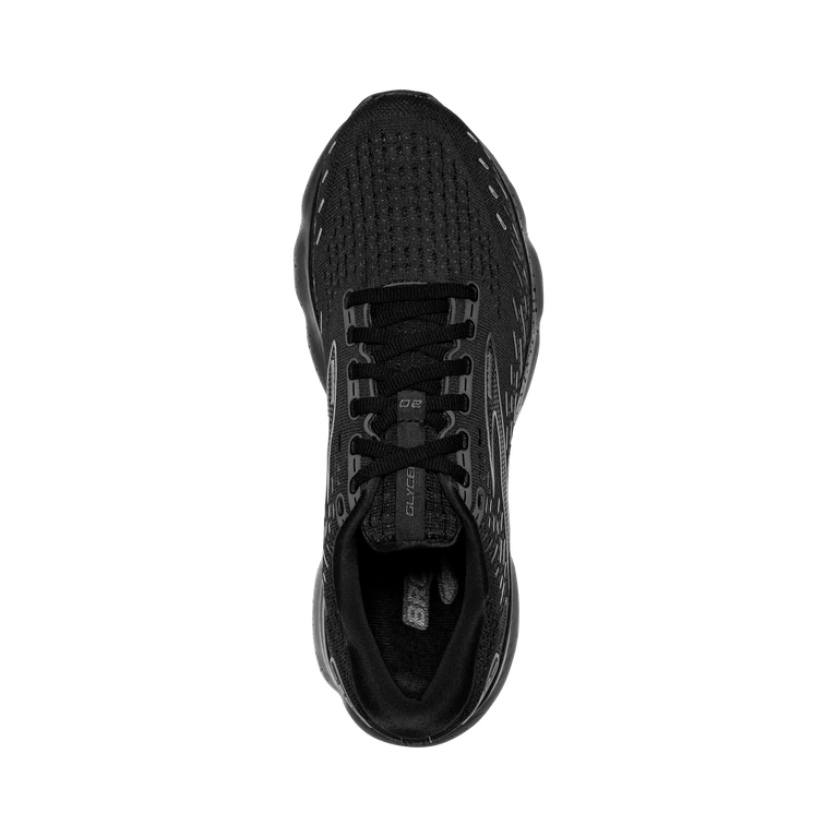Top view of the Men's Glycerin 20 in all Black, wide "2E" width