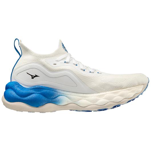 Lateral view of the Men's Mizuno Wave Neo Ultra in White/Blue