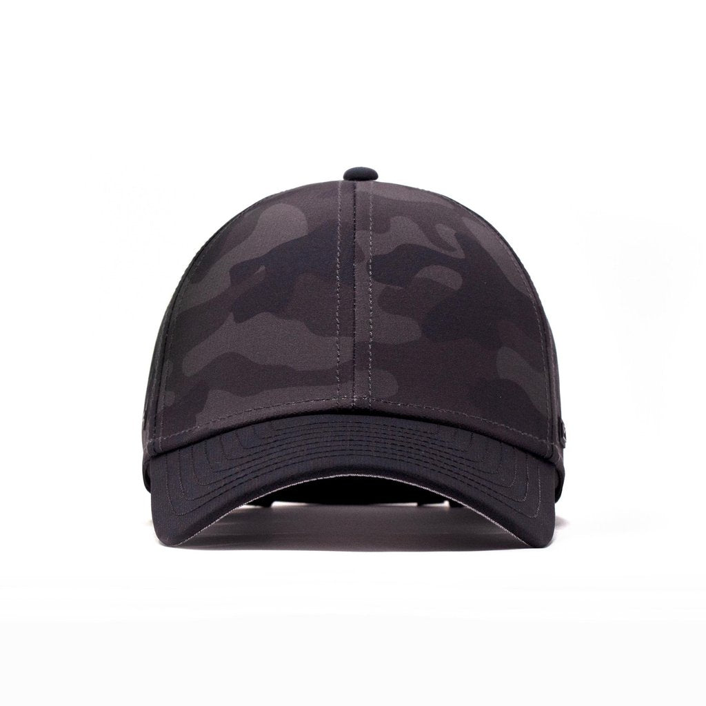 Melin's A-Game HYDRO unisex hat was engineered with a hydrophobic technology on the crown panels designed to bead away water and prevent absorption. Constructed with durable materials the hats are water repellant, floatable, and breathable.