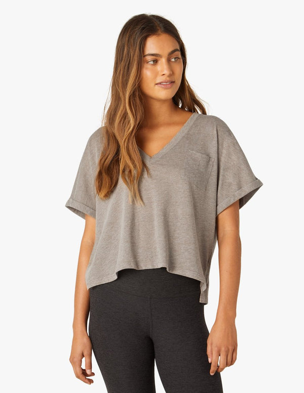 Women's Boyfriend V Neck Short Sleeve