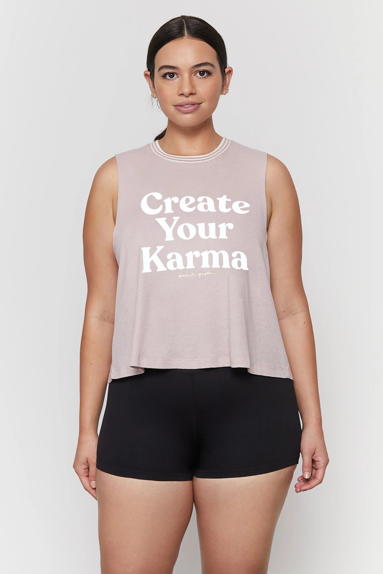 Once you crop, it’s hard to stop – we get it, and we’ve got you. In soft cotton blend jersey with a bold new graphic, our Crop Tank features raw edge details and slightly dropped armholes for added breathability and a laid-back vibe. It’s designed with a subtle cropped length for easy styling, but still long enough to provide core coverage for all the ways you move.