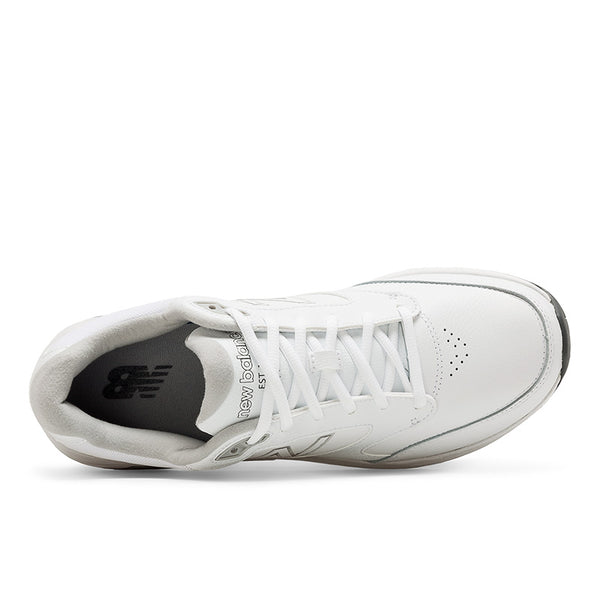 Top view of the Men's New Balance 928 V3 walking shoe in white