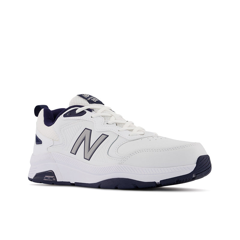 Front angle view of the Men's New Balance Cross Training 857 V3 in white
