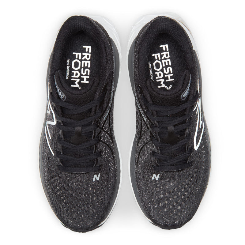 Top view of the Women's New Balance 860 V13 in the color Black/White/Castlerock