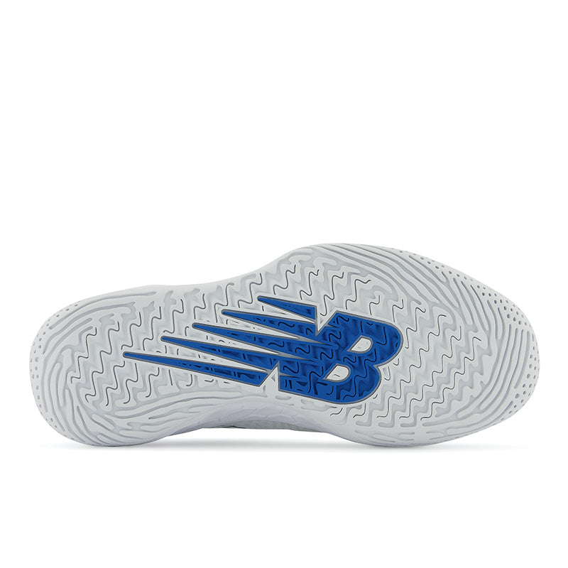 The outsole of the Women's X Lav V2 tennis shoe is designed to be supportive and stick.y  It also has a large flying NB logo on the bottome
