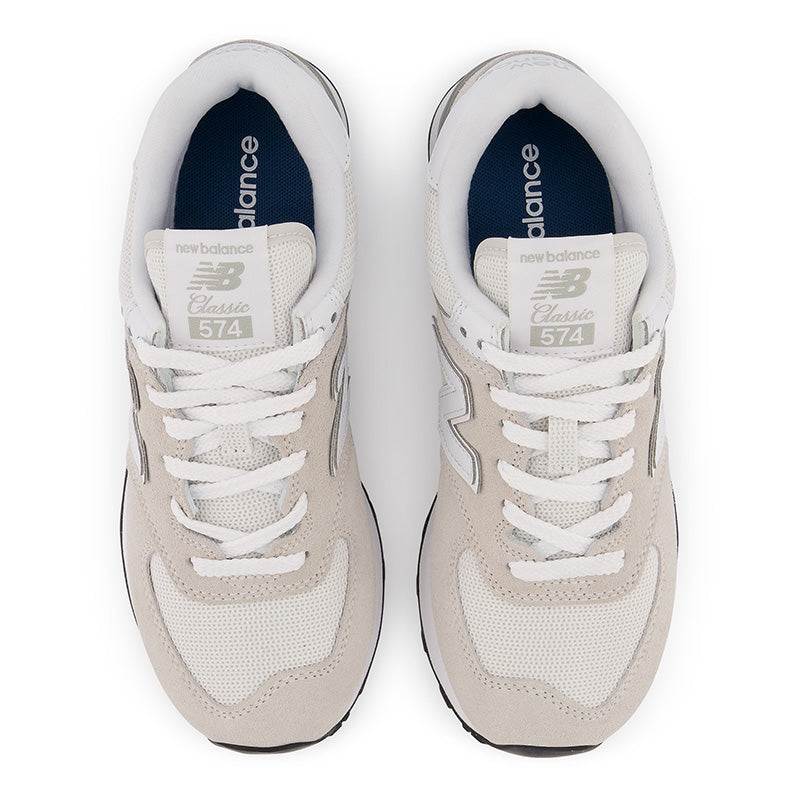 Top view of the Women's 574 in Nimbus cloud with white