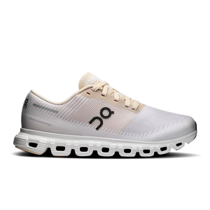 Light purple, cream and white training shoe on a white background