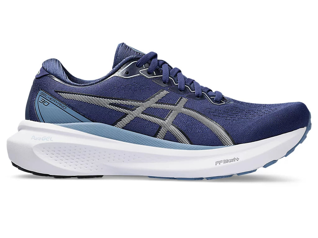 Lateral view of the Men's ASICS Kayano 30 in Deep Ocean/White