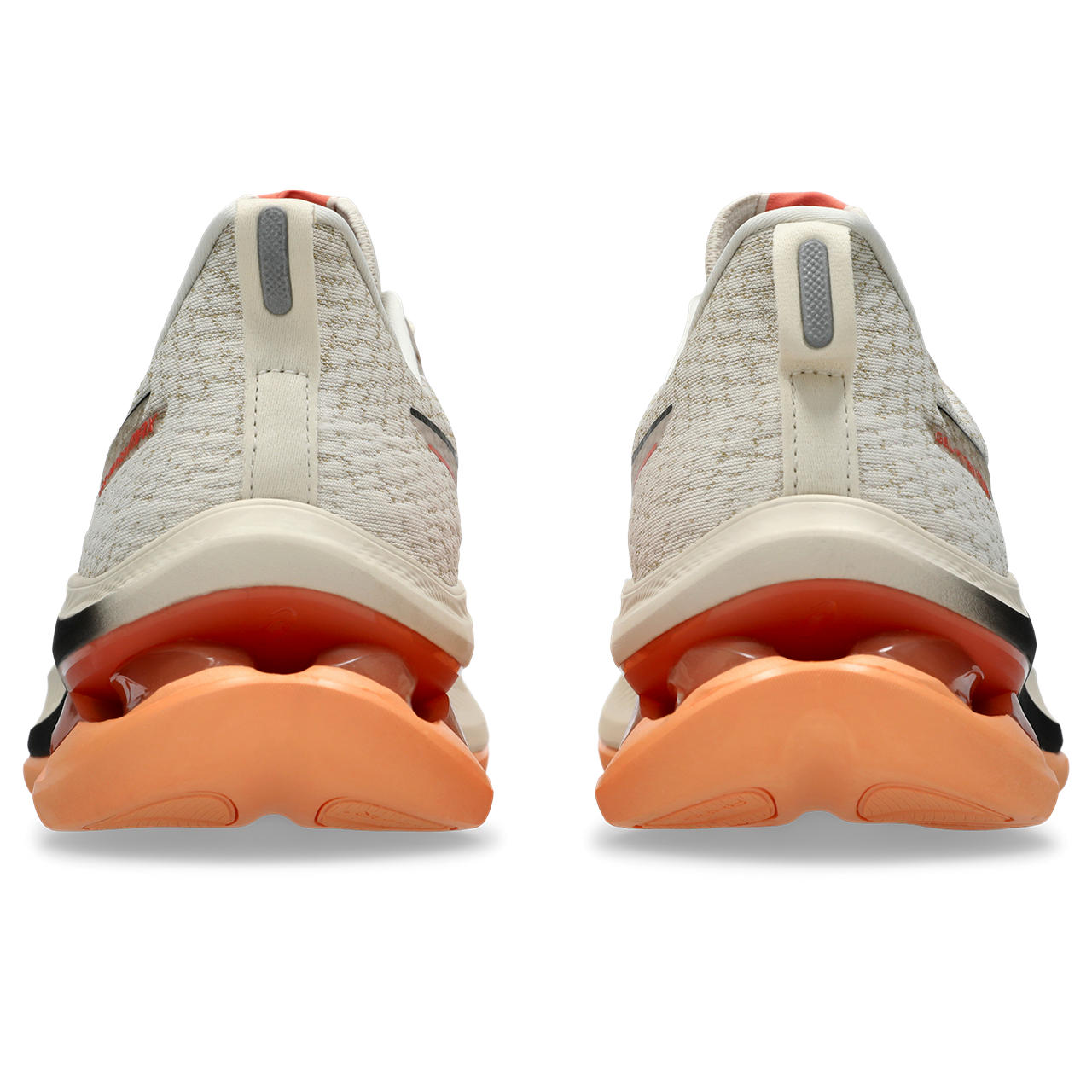 The midsole around the heel has a lot of exposed Gel in this Kinsei Max from ASICS