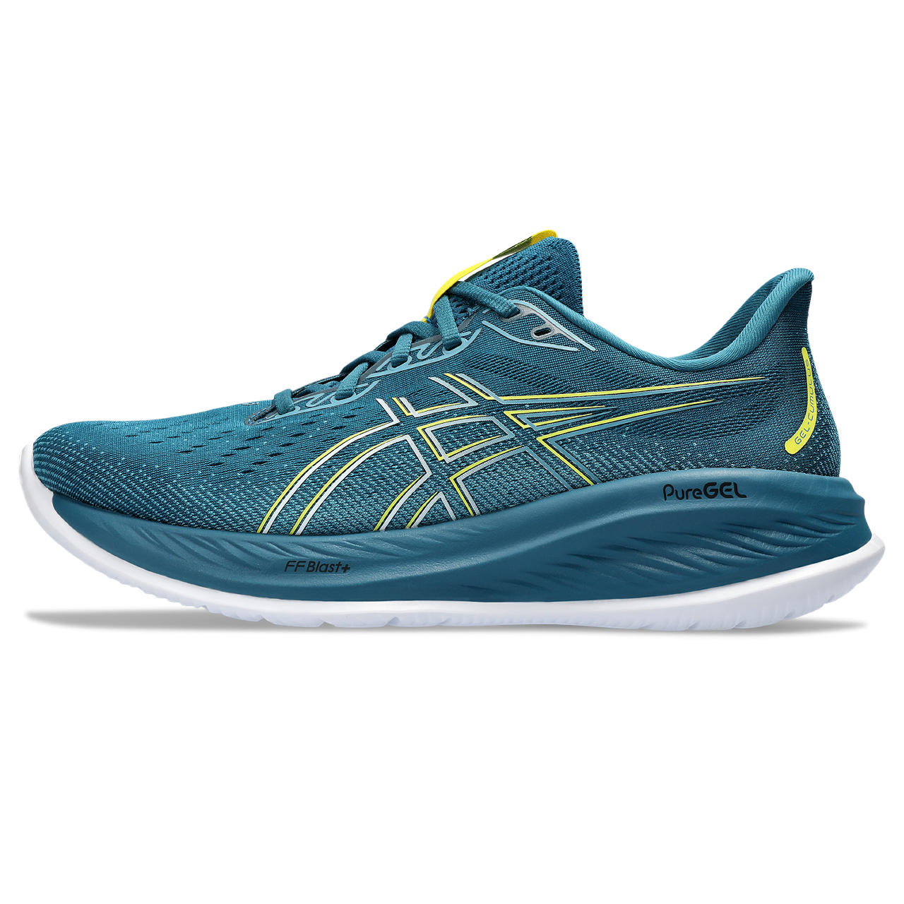 The medial side of the Men's Cumulus 26 has a large ASICS logo and looks very similiar to the lateral side