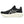 This shoe has a black upper and a white midsole. 