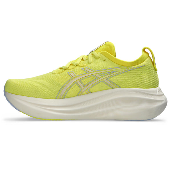 Bright yellow laces are used to match the upper. 