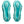 Teal shoe sole with textured design on a white background