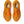 Pair of orange running shoes on a white background