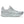 Gray mens ASICS running shoe on a white background.