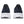 Navy ASICS running shoes with white soles on a white background.