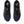 Pair of black running shoes with white soles on a white background.