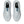 White running shoe with blue accents on a white background